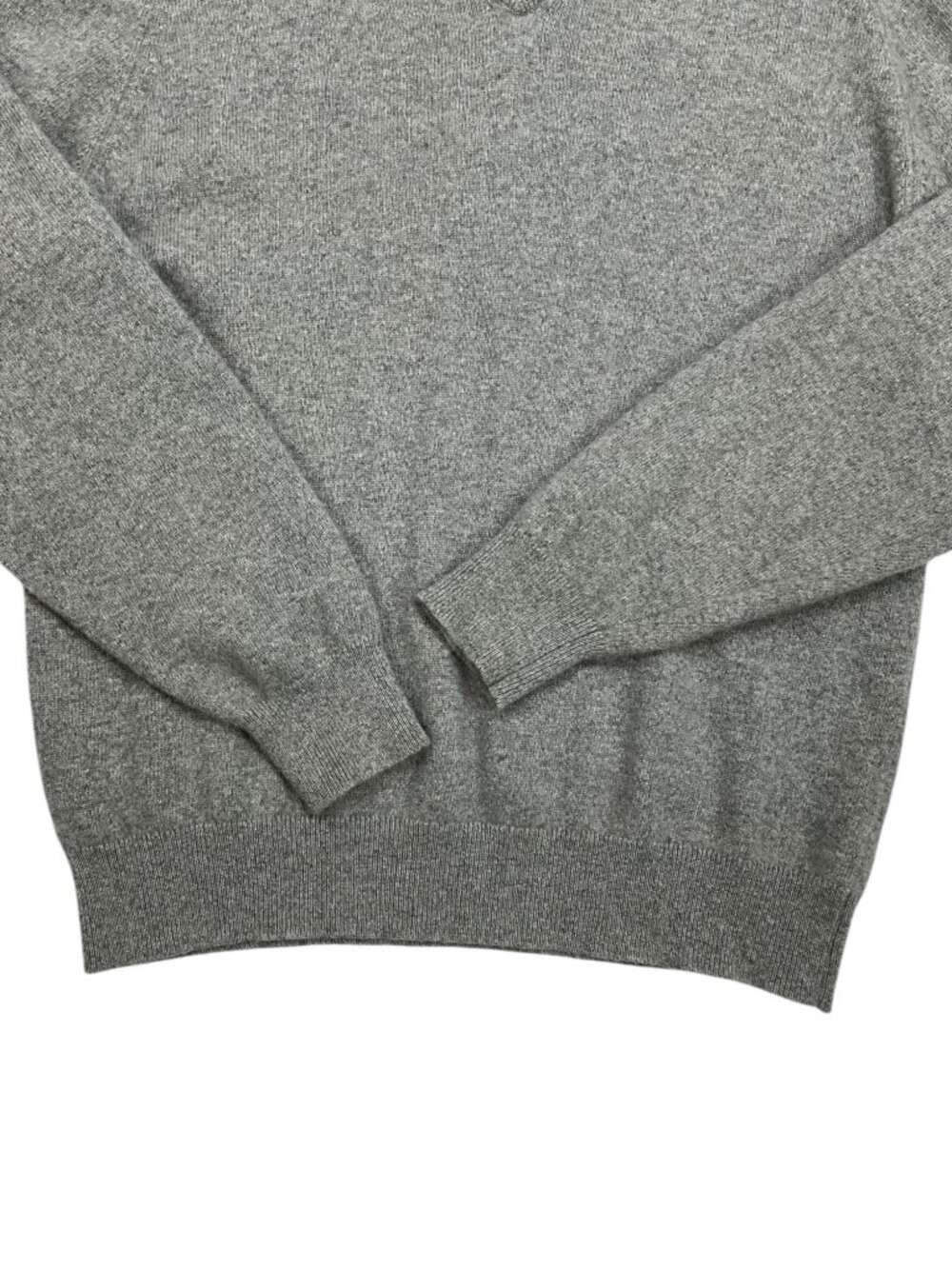 Brooks Brothers 3-Ply Cashmere V-Neck Sweater XL Gray Fall Quiet Luxury - Picture 9 of 12